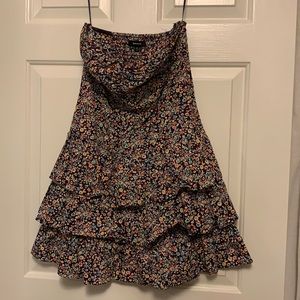 Strapless floral dress